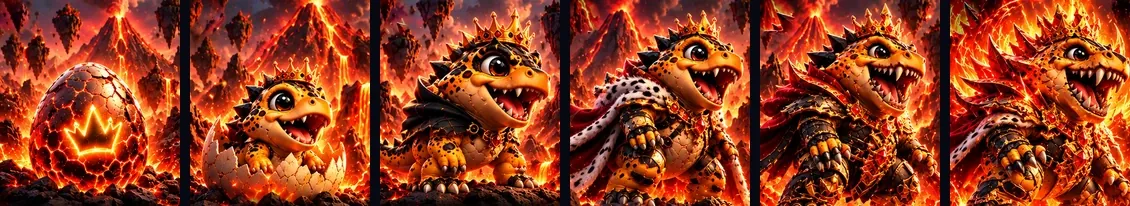 Dino evolution line from egg to legendary