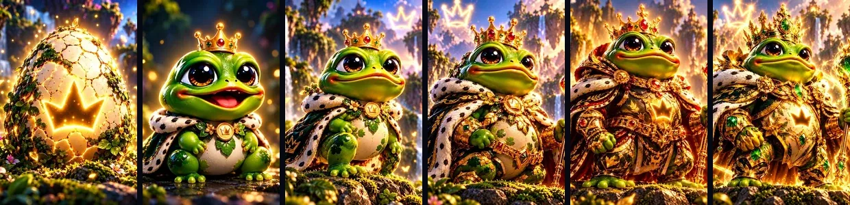 Mother Pepe's character growing from baby to legendary